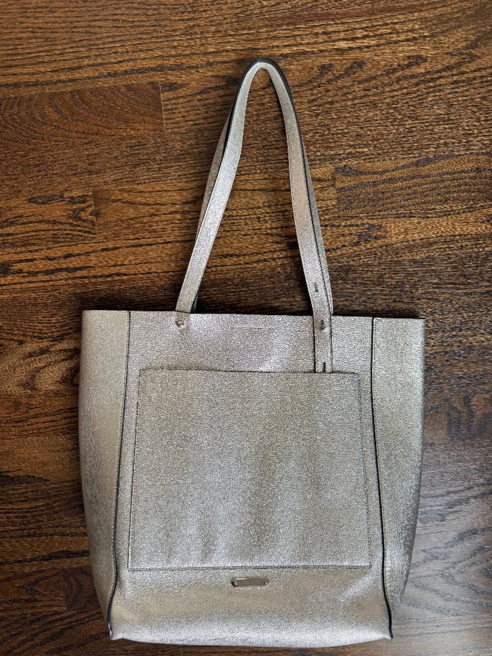Rebecca Minkoff “Stella” north south metallic silver tote